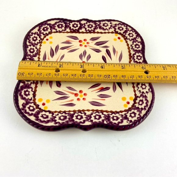 Temptations by Tara Old World Purple Square Plates PPP SQ 944576 6 in and 7 in - Picture 6 of 6